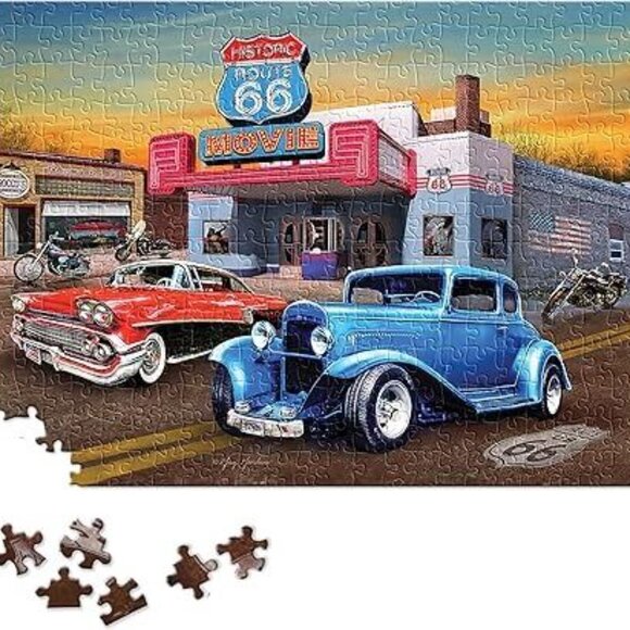 The Jigsaw Puzzle Factory Nostalgic America Old Time Movie 550-Piece Puzzle - Picture 1 of 11